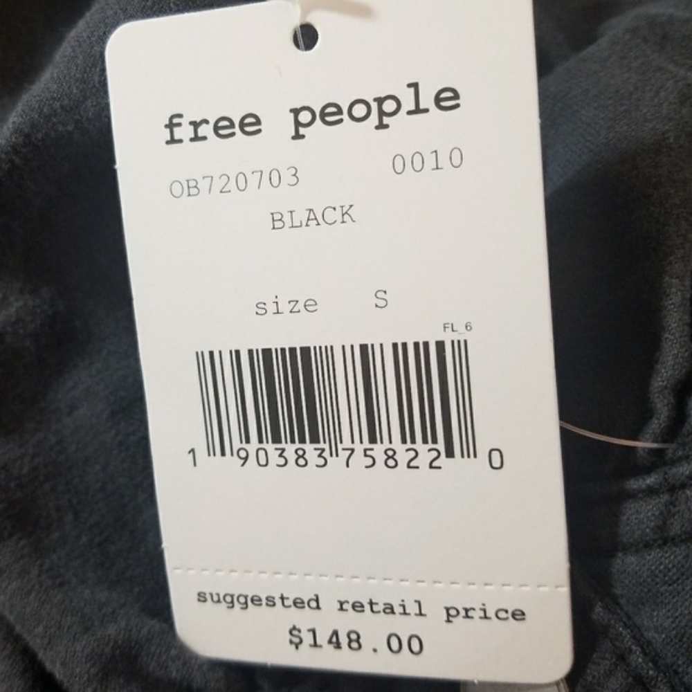 Free People Black Boho Poet Moto Jacket NWT! - Picture 4 of 5